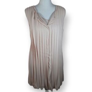 KINDER AGGUGINI BLUSH & BLACK POLKA-DOT PLEATED DRESS SZ.XS EUC